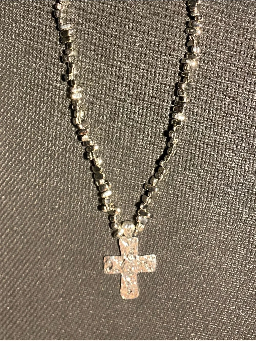 Silver-Tone Seaside Cross Chain